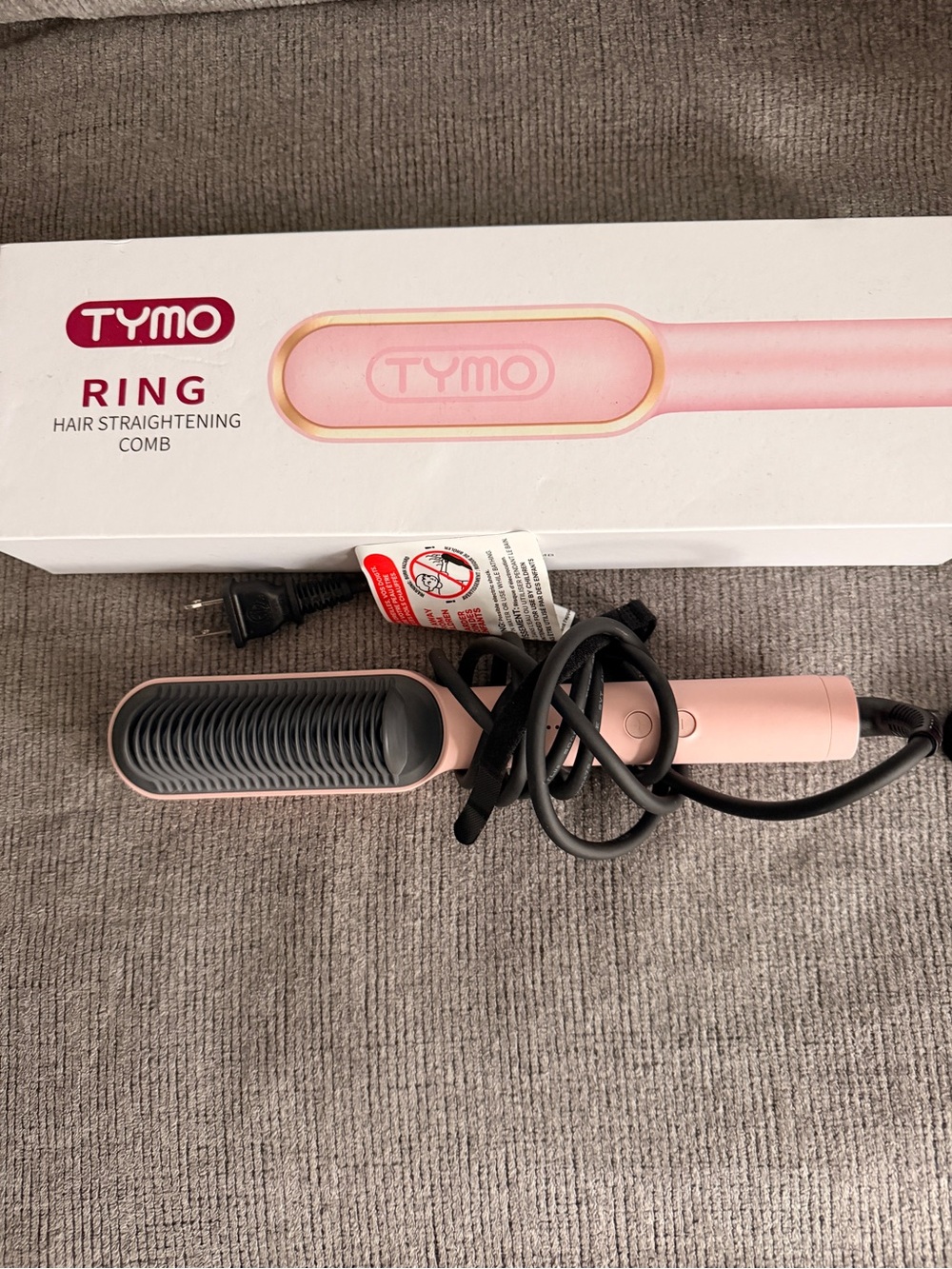 TYMO Pink Ring Hair Straightening Comb - Portable Styling Brush